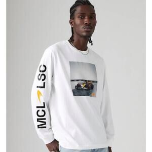 RARE LEVI'S X MCLAREN RACING LONG-SLEEVE GRAPHIC TEE - Unisex Sz M Formula1 F1